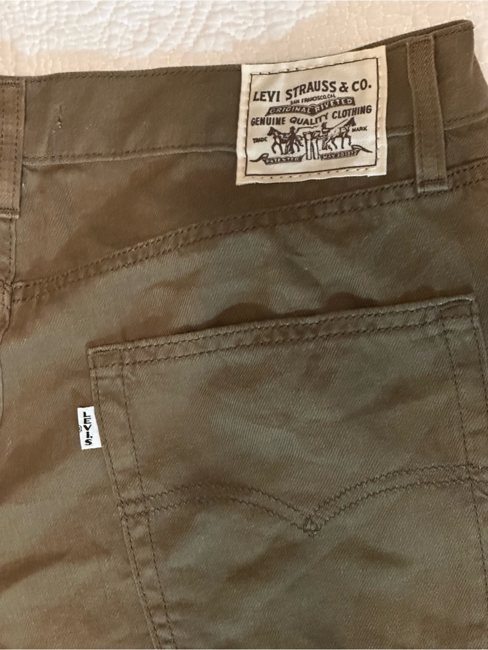 Levi’s XL Straight Lightweight Linen Wide Leg Olive Green Pants 30 NWT - Picture 5 of 9